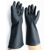 high quality industrial chemical resistant black orange rubber sun gloves